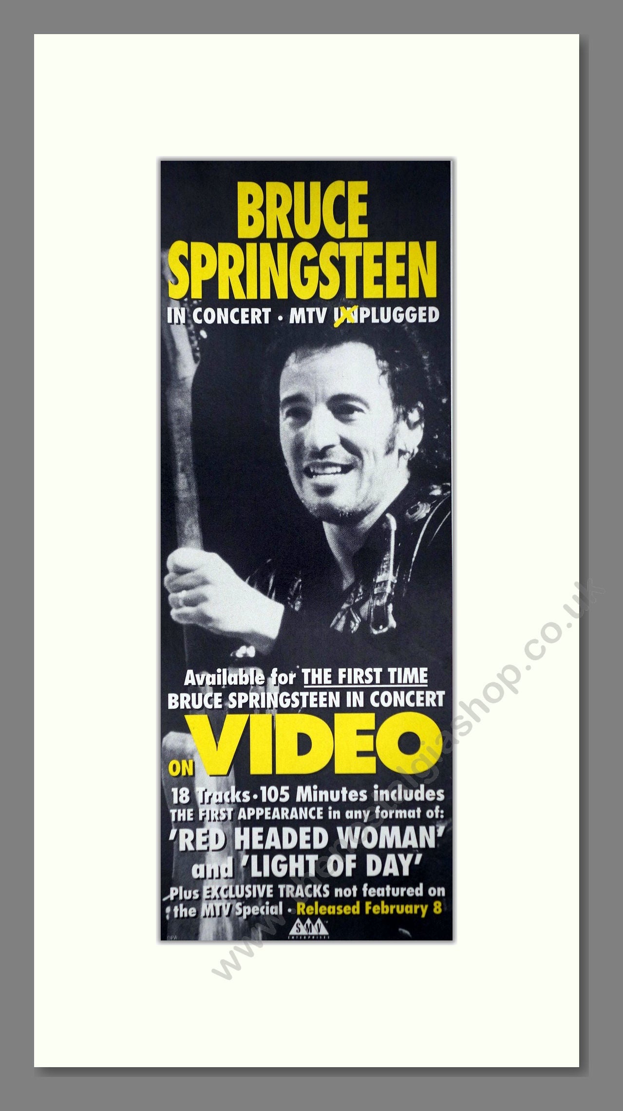 Bruce Springsteen - MTV Plugged In Concert. Vintage Advert 1993 (ref AD400162)