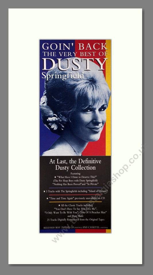 Dusty Springfield - Goin Back (Best Of). Vintage Advert 1994 (ref AD400167)