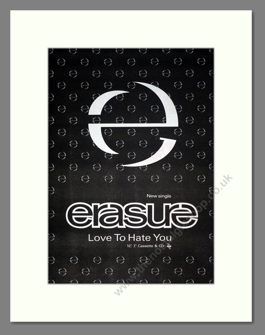 Erasure - Love To Hate You. Vintage Advert 1991 (ref AD20019)