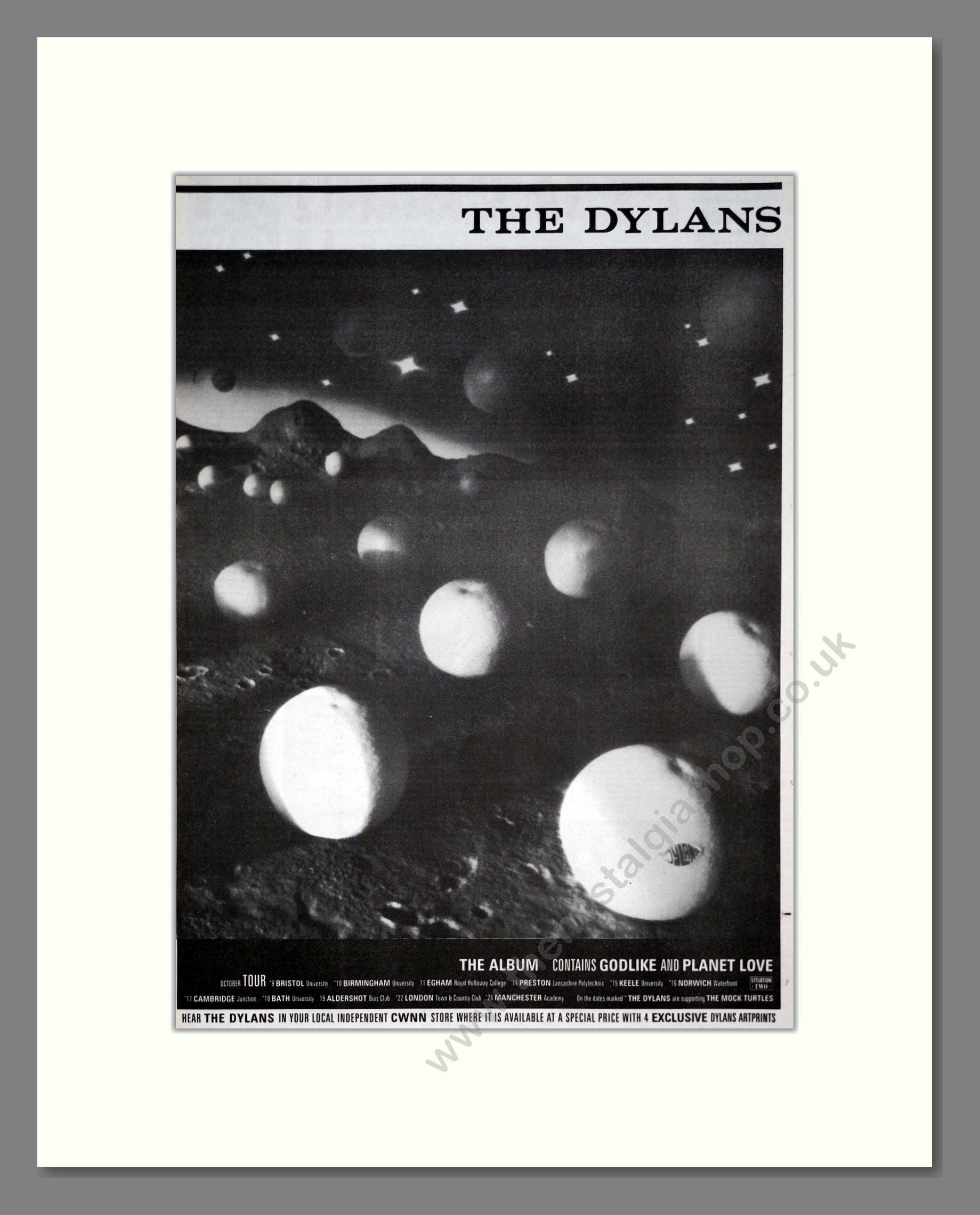 Dylans (The) - Debut Album. Vintage Advert 1991 (ref AD20043)