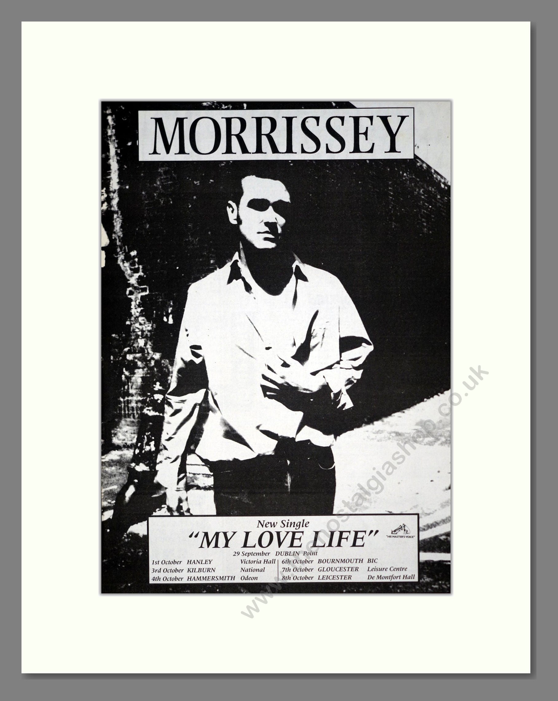 Morrissey - My Love Life. Vintage Advert 1991 (ref AD20047)