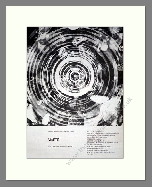 Martin Hannett (Producer) - Various Albums. Vintage Advert 1991 (ref AD20055)