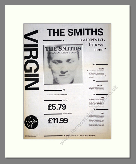 Smiths (The) - Strangeways Here We Come. Vintage Advert 1987 (ref AD20059)