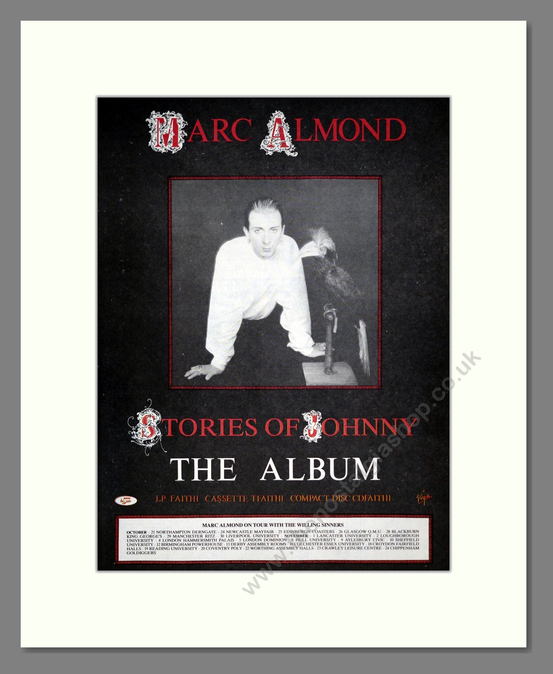 Marc Almond - Stories Of Johnny. Vintage Advert 1985 (ref AD20063)