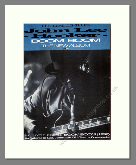 John Lee Hooker - Boom Boom. Vintage Advert 1992 (ref AD20071)