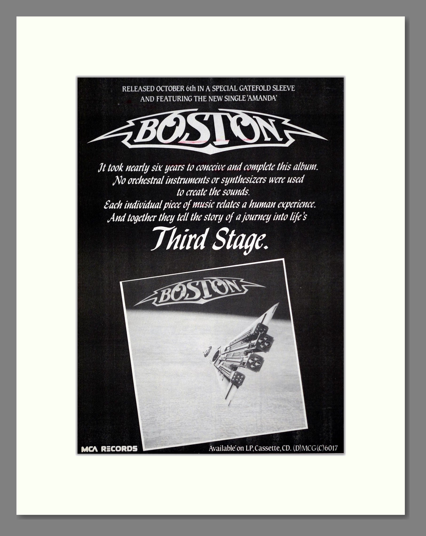 Boston - Third Stage. Vintage Advert 1986 (ref AD20088)