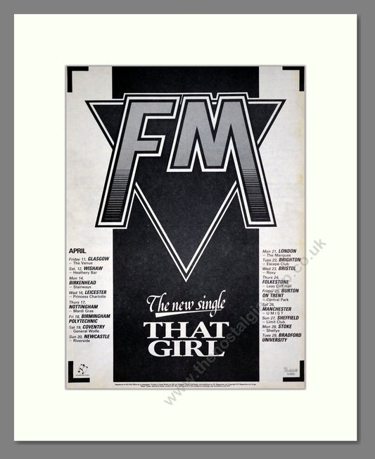 FM - That Girl. Vintage Advert 1986 (ref AD20092)