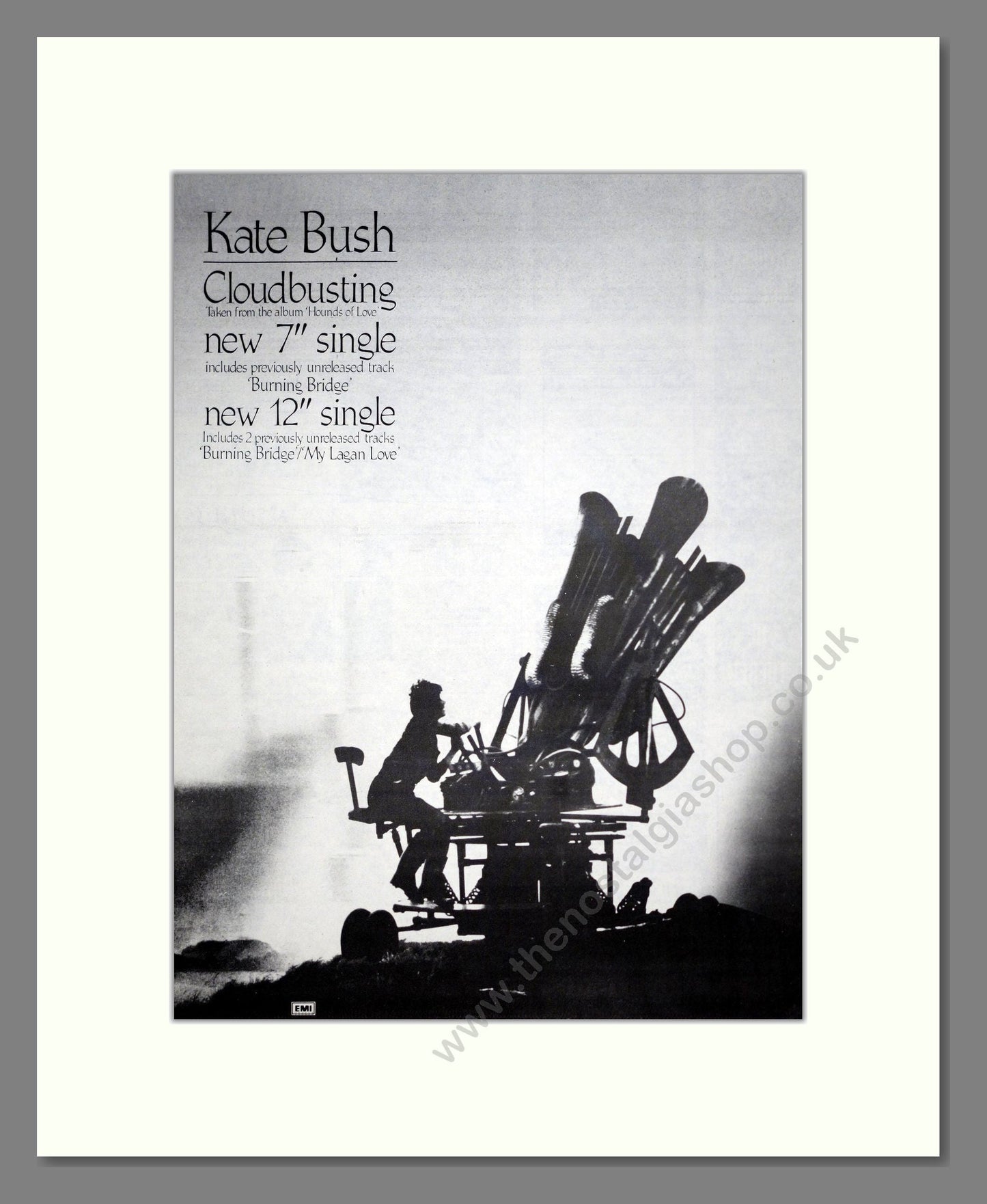 Kate Bush - Cloud Busting. Vintage Advert 1985 (ref AD20096)