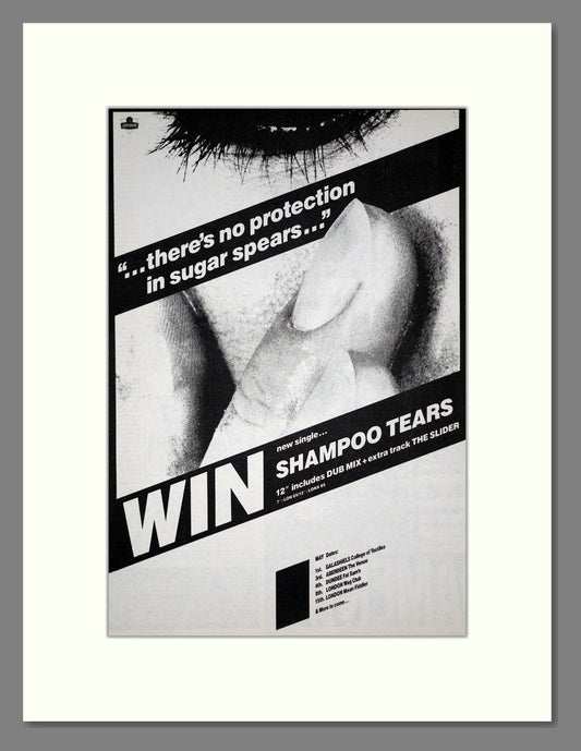 Win - Shampoo Tears. Vintage Advert 1986 (ref AD20099)