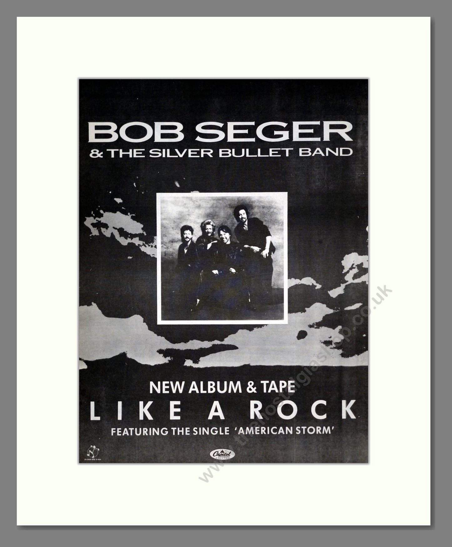 Bob Seger - Like A Rock. Vintage Advert 1986 (ref AD20100)