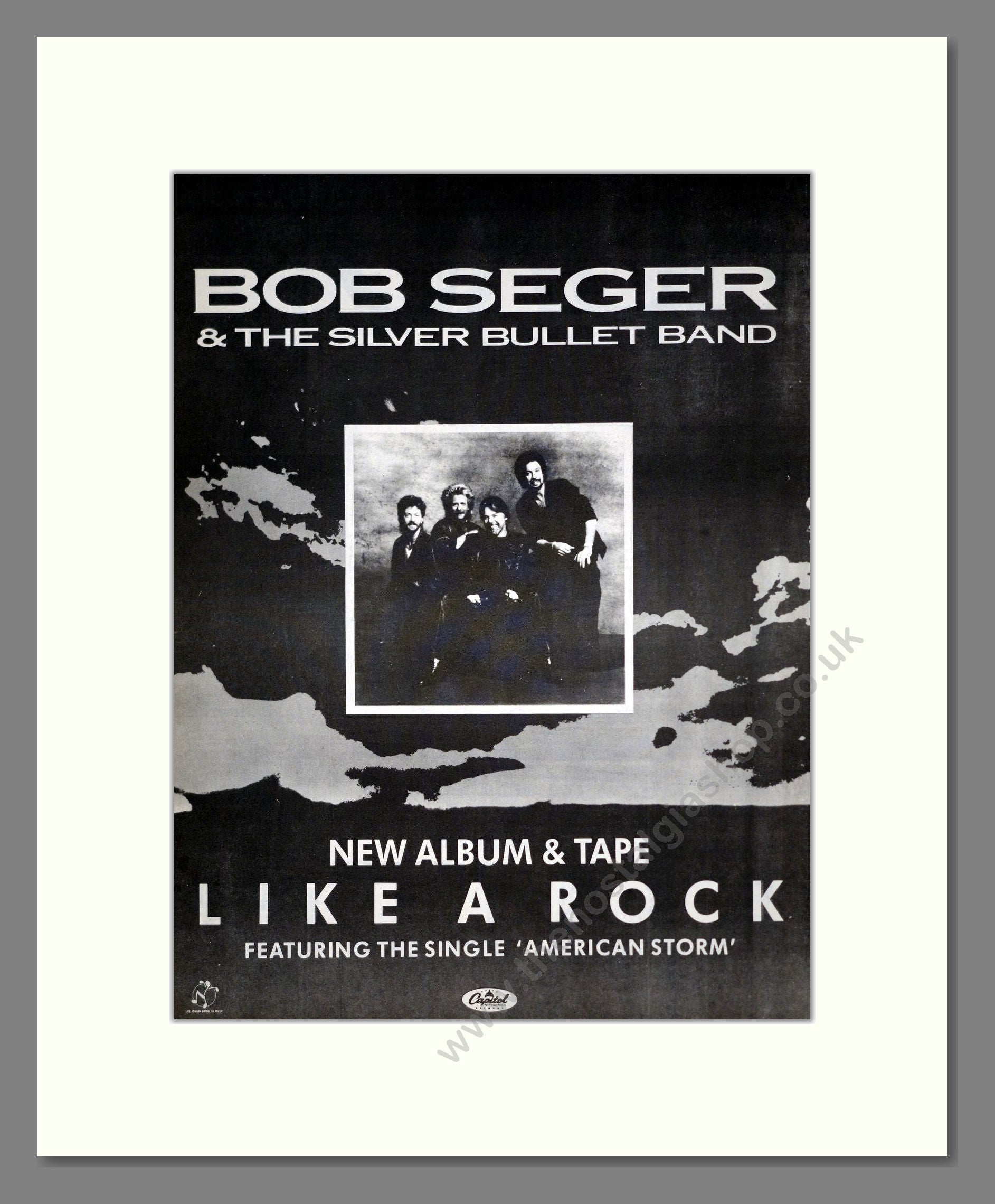 Bob Seger - Like A Rock. Vintage Advert 1986 (ref AD20100)