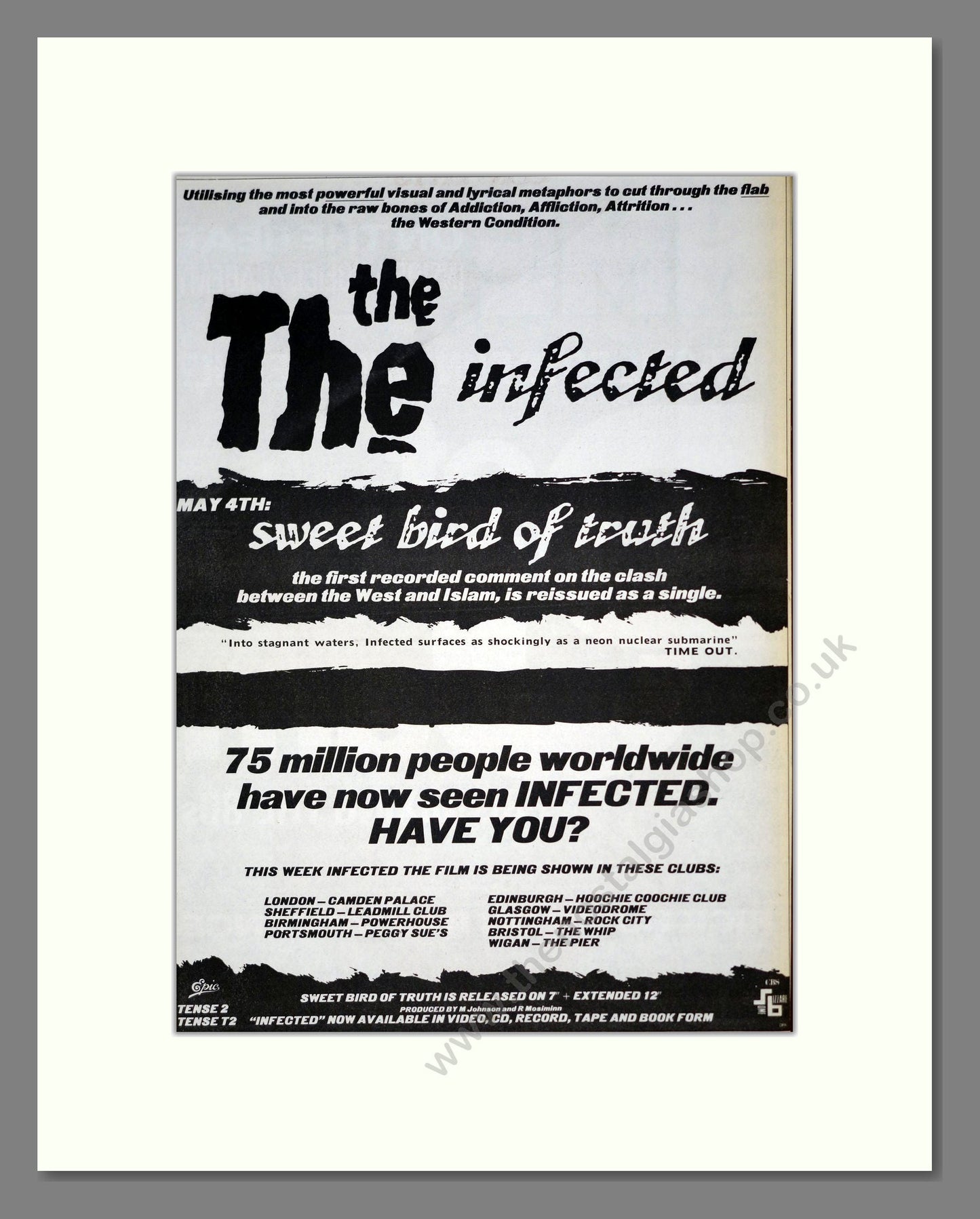 The (The) - Infected. Vintage Advert 1987 (ref AD20110)