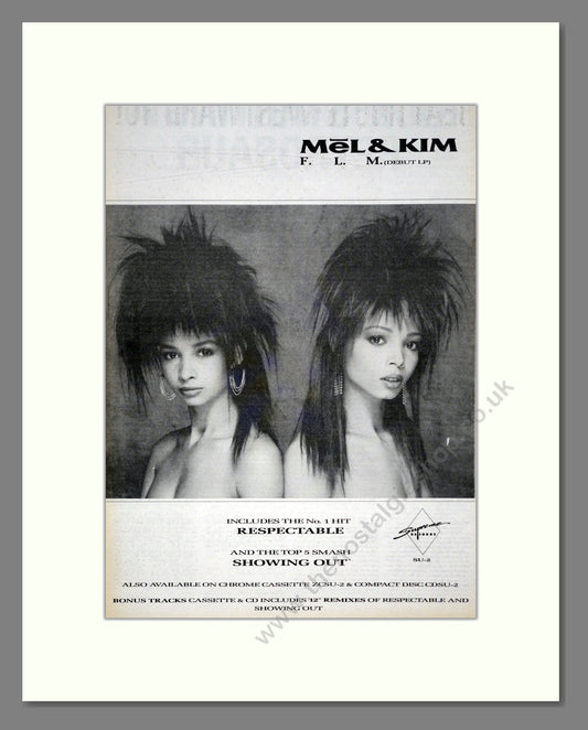 Mel And Kim - FLM. Vintage Advert 1987 (ref AD20118)