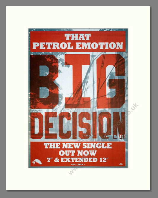 That Petrol Emotion - Big Decision. Vintage Advert 1987 (ref AD20121)