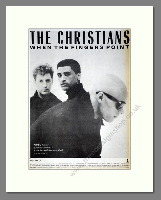 Christians (The) - When The Fingers Point. Vintage Advert 1987 (ref AD20124)