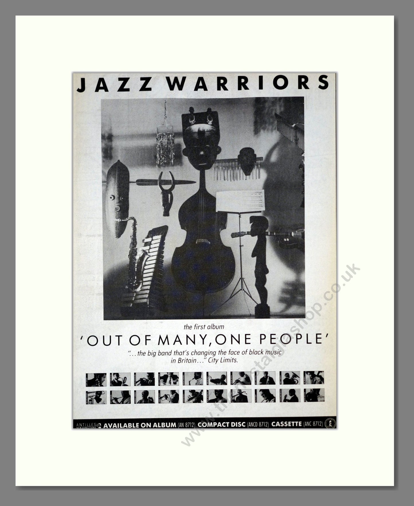 Jazz Warriors - Out Of Many, Obe People. Vintage Advert 1987 (ref AD20126)