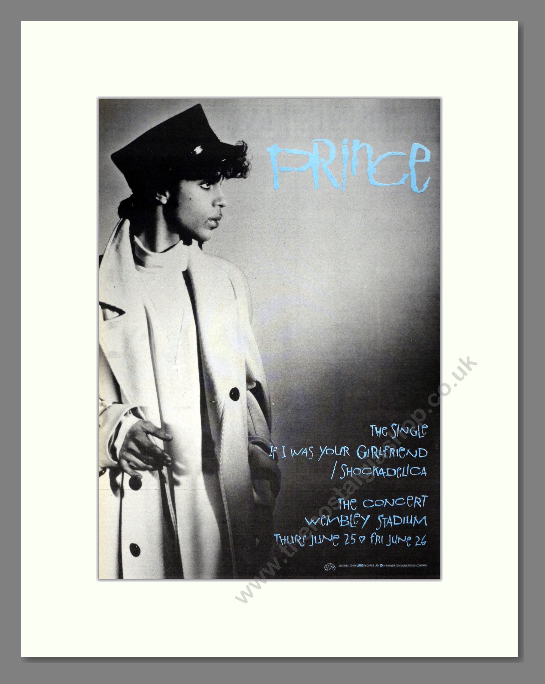 Prince - Live At Wembley. Vintage Advert 1987 (ref AD20134)