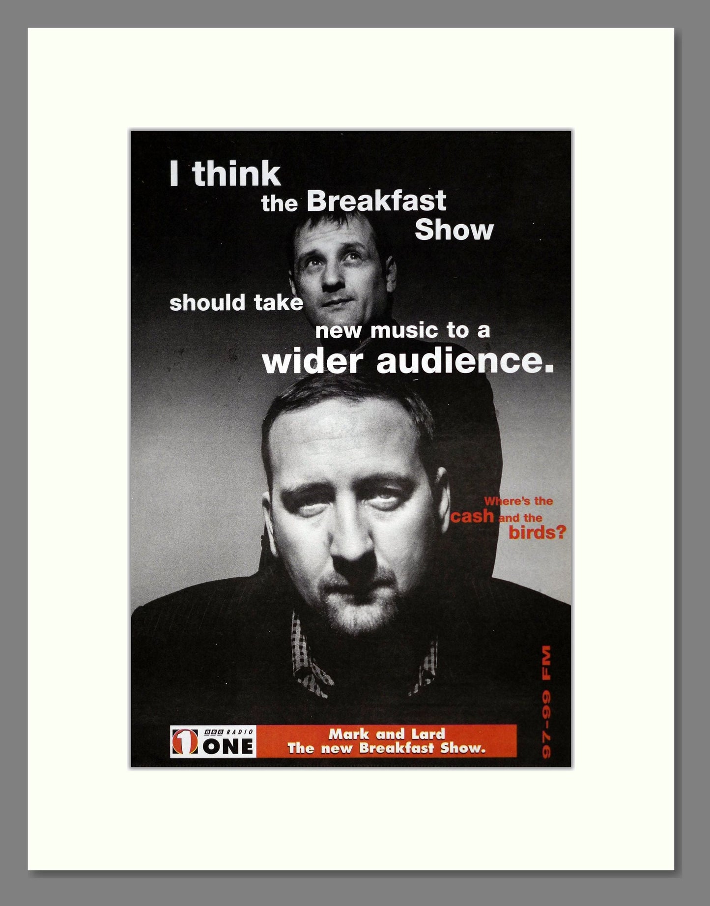 Mark And Lard - Breakfast Show Radio One. Vintage Advert 1997 (ref AD20141)