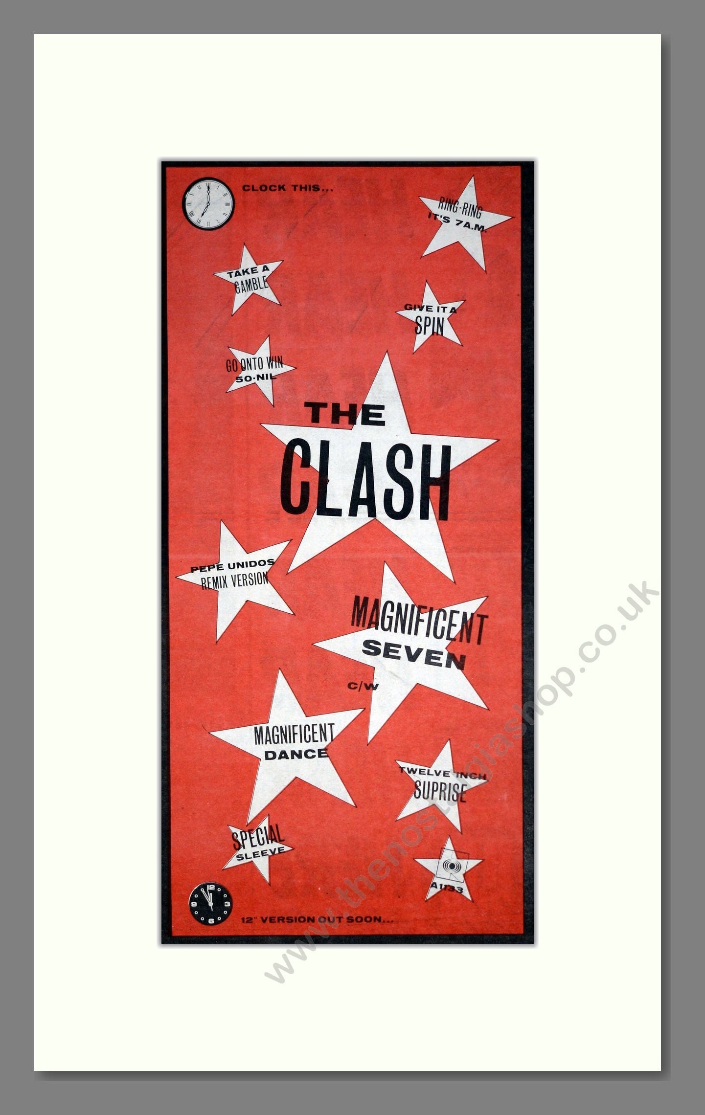 Clash (The) - Magnificent Seven. Vintage Advert 1981 (ref AD20145)