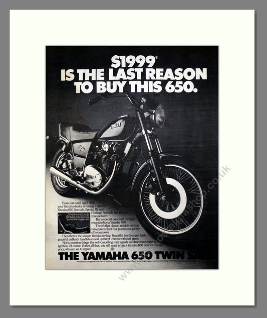 Yamaha - 650 Twin. Vintage Advert 1982 (ref AD303380)