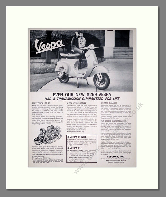 Vespa - Vespa 50 Scooter. Vintage Advert 1964 (ref AD303407)