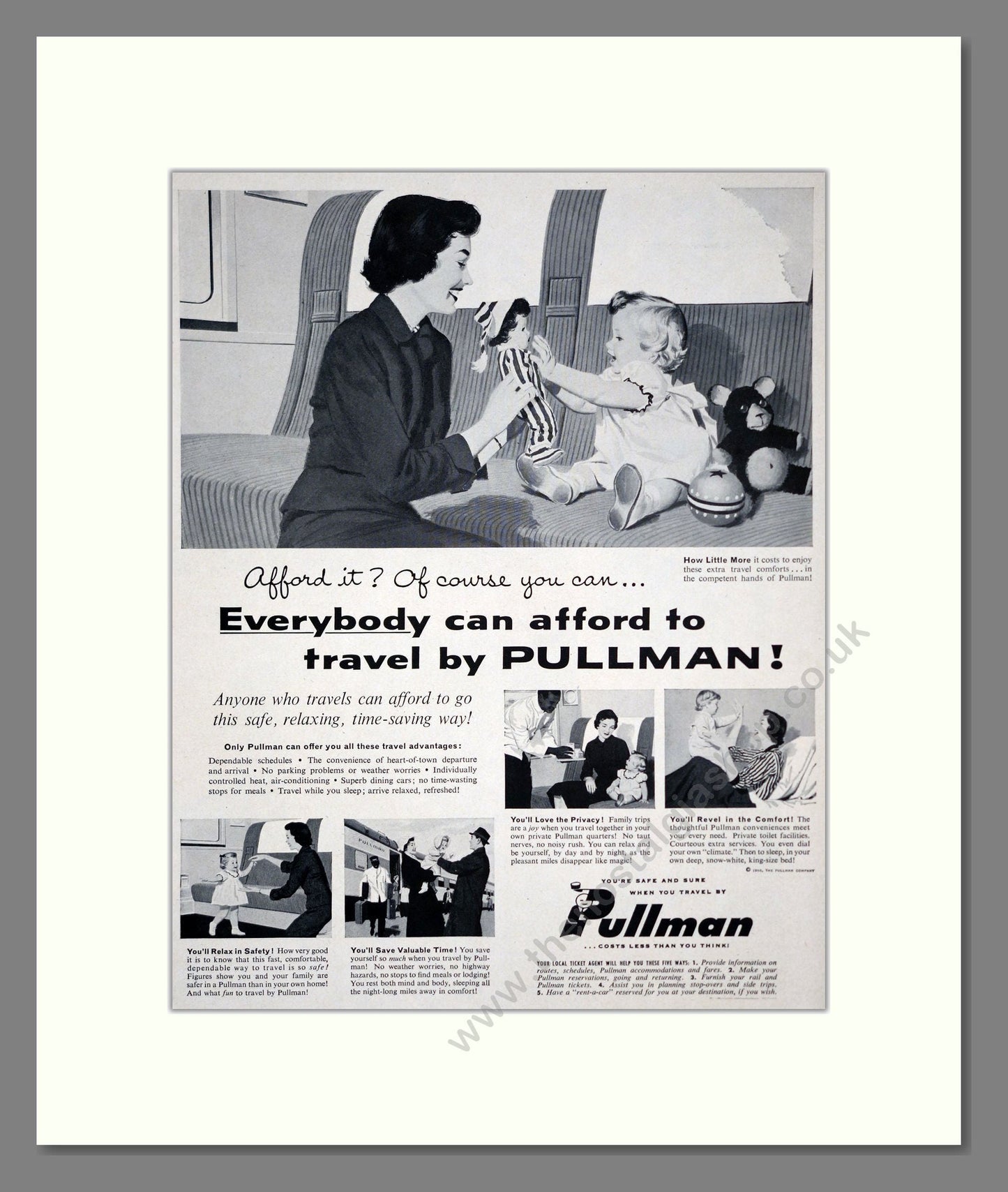 Pullman - Everybody Can Afford To Travel By Pullman. Vintage Advert 1956 (ref AD303332)