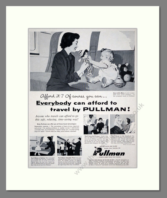 Pullman - Everybody Can Afford To Travel By Pullman. Vintage Advert 1956 (ref AD303332)