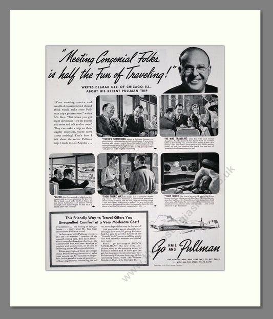 Pullman - Meeting Congenial Folks. Vintage Advert 1939 (ref AD303336)