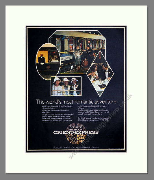 Orient Express - Venice Simplon. Vintage Advert 1987 (ref AD303340)