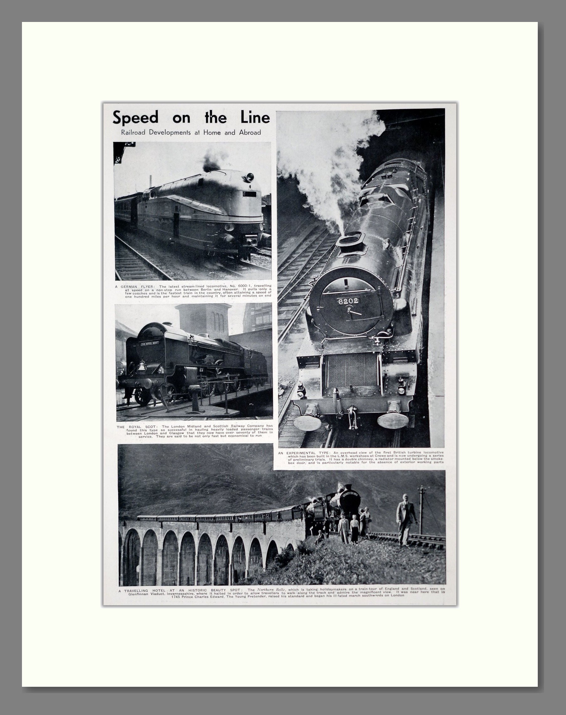 Speed On The Line - Latest Steam Locomotives Article. Vintage Advert 1935 (ref AD303348)