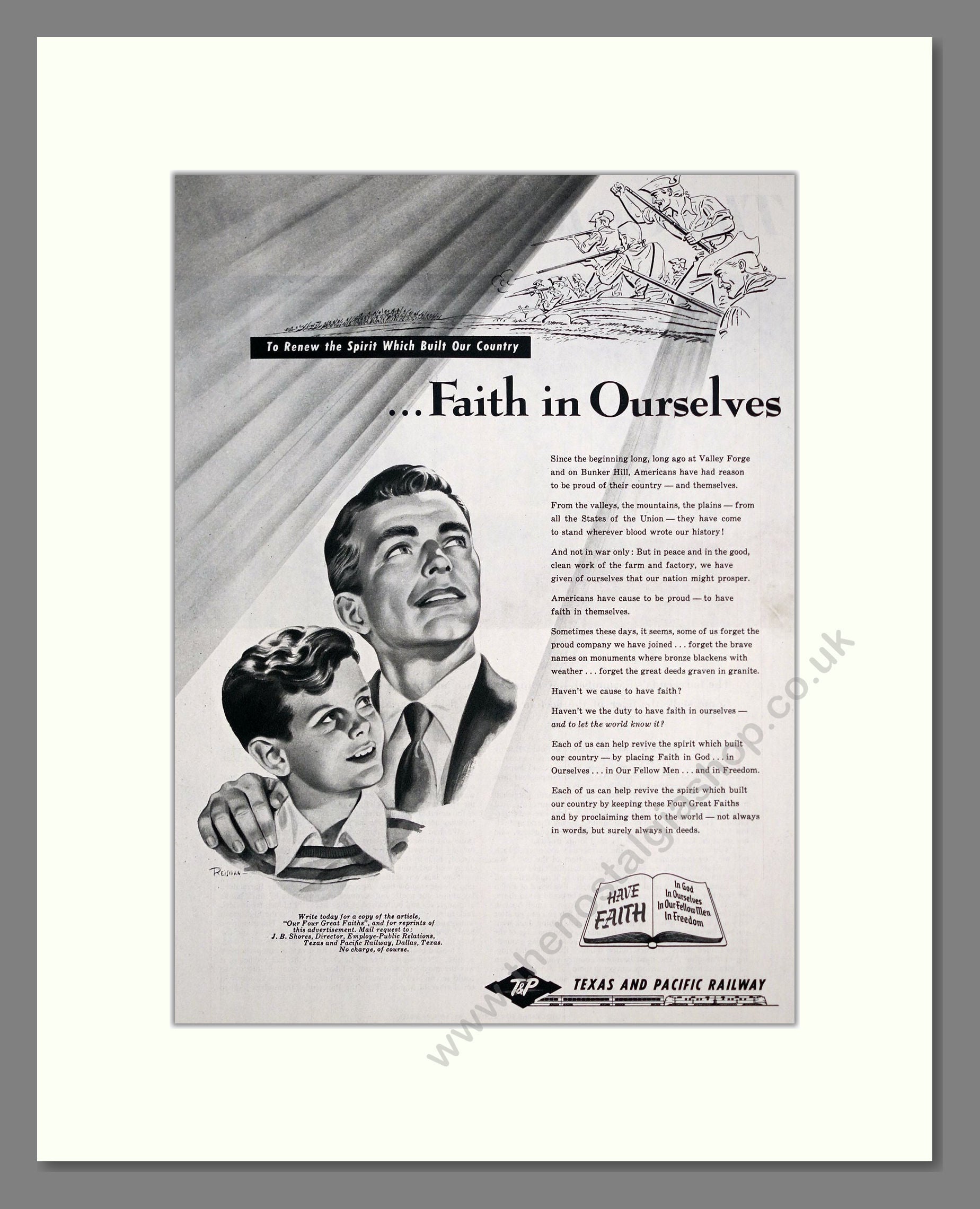 Texas And Pacific Railway - Faith In Ourselves. Vintage Advert 1953 (ref AD303349)