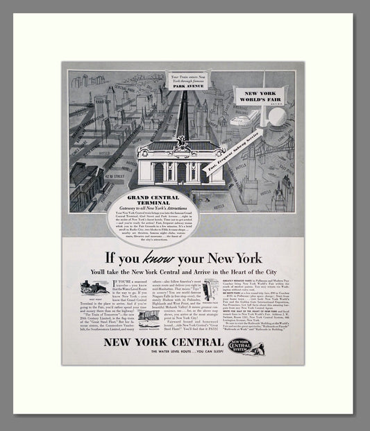 New York Central - If You Know Your New York. Vintage Advert 1939 (ref AD303356)