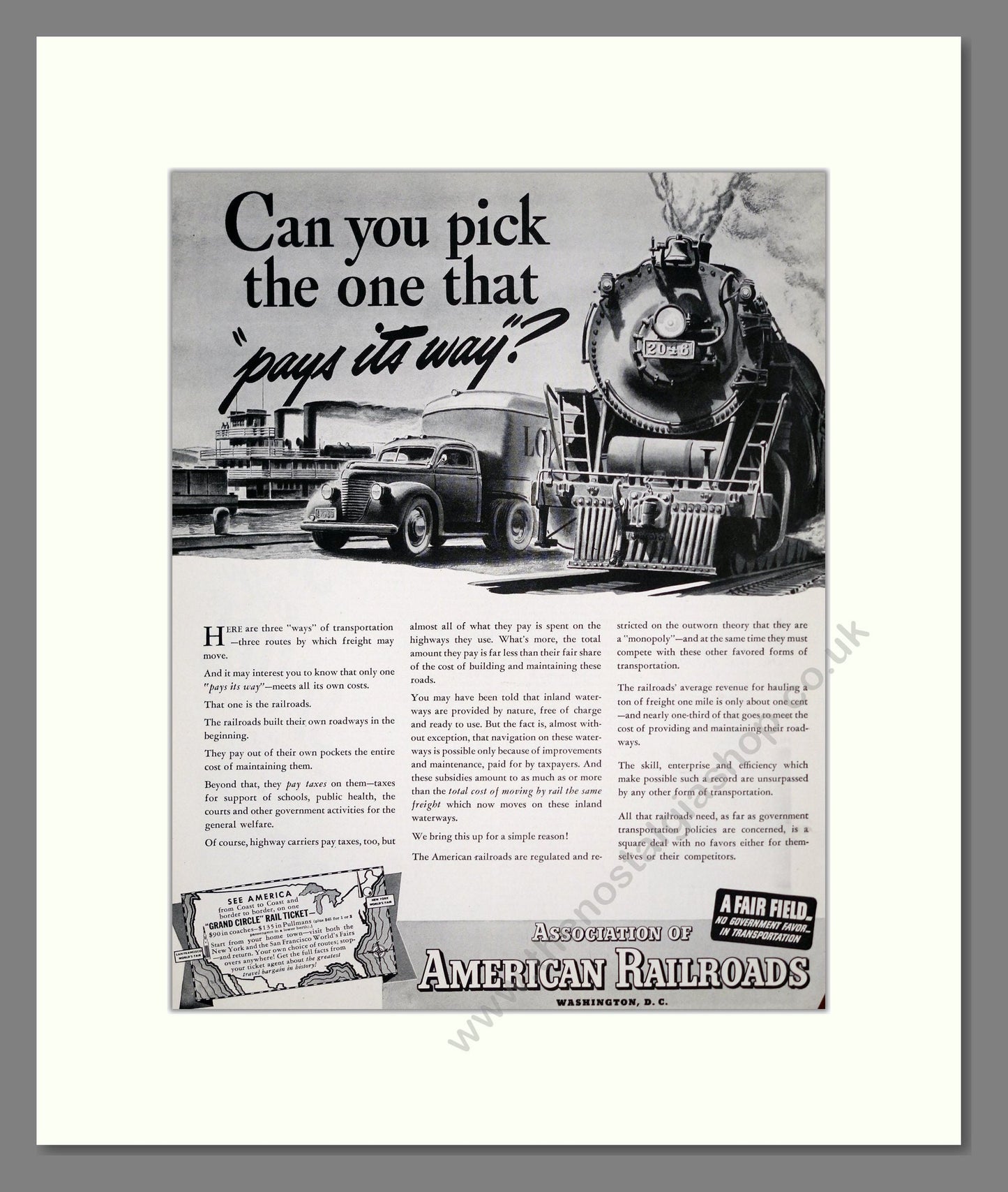 American Railroads - Can You Pick One That Pays It's Way. Vintage Advert 1939 (ref AD303358)