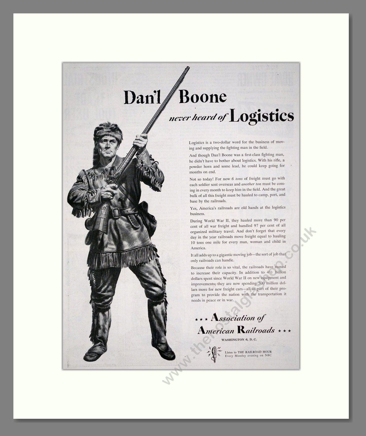 American Railroads - Dan'l Boone. Vintage Advert 1950 (ref AD303361)