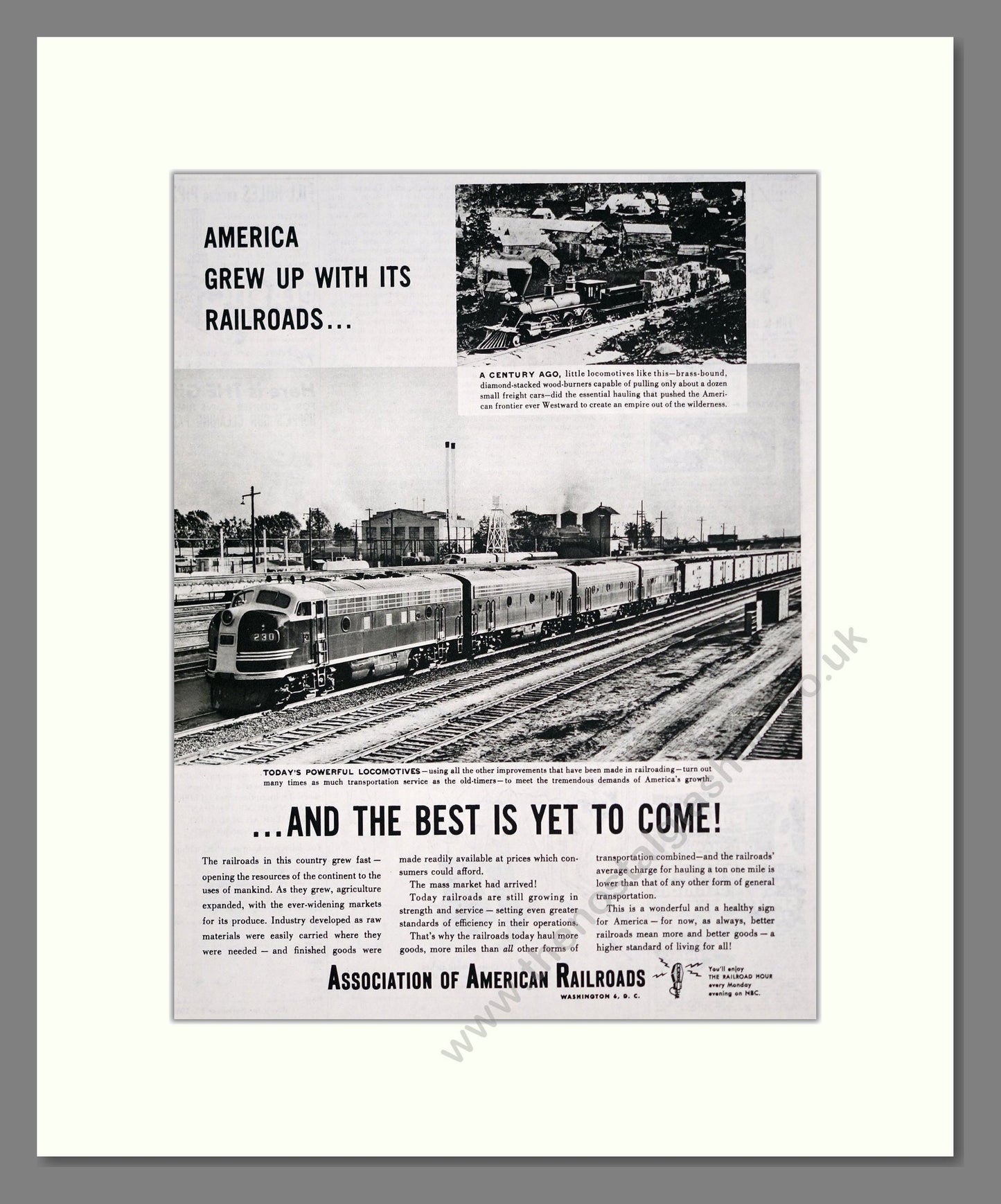 American Railroads - The Best Is Yet To Come. Vintage Advert 1953 (ref AD303362)