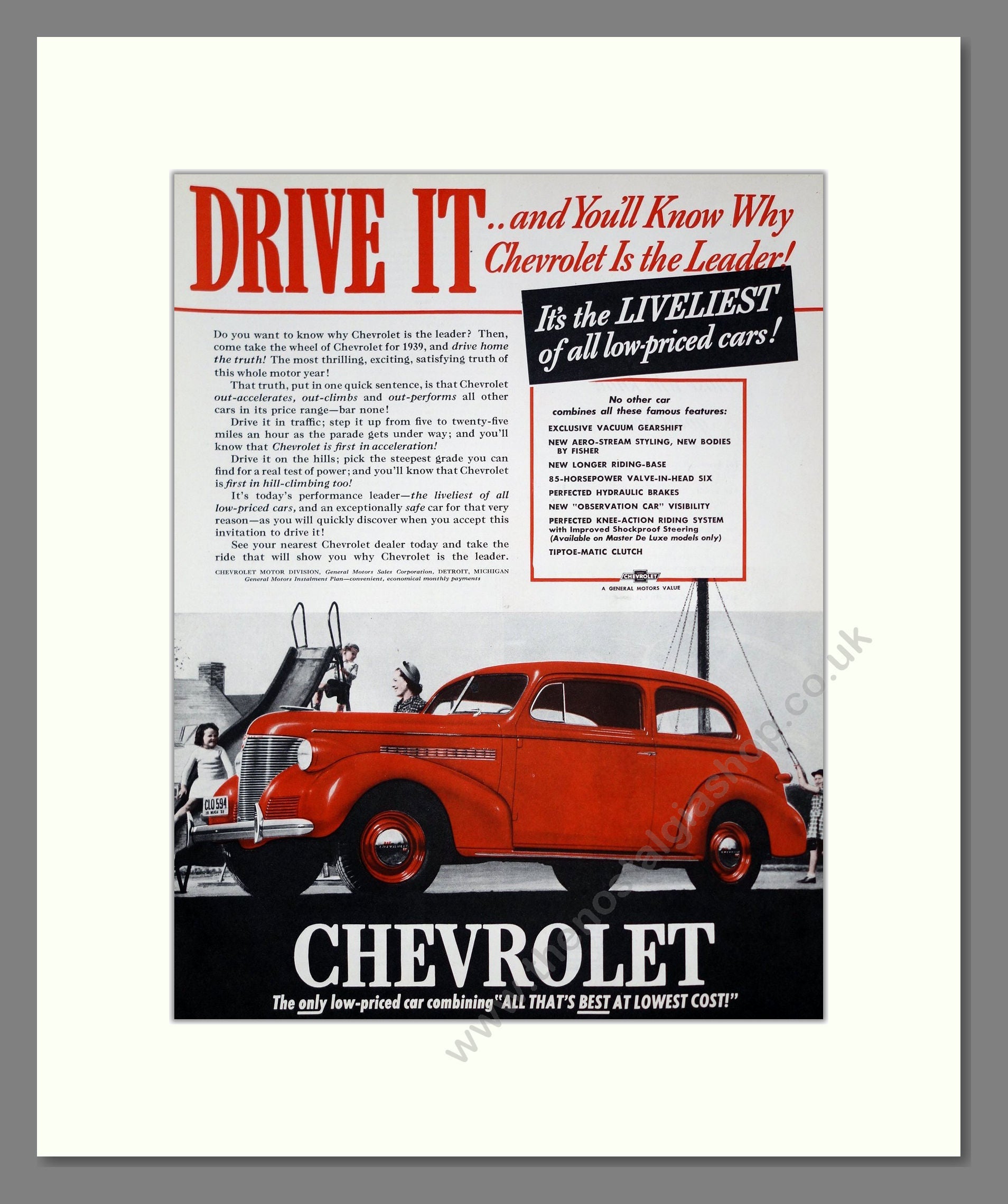 Chevrolet - Drive It. Vintage Advert 1939 (ref AD303265)