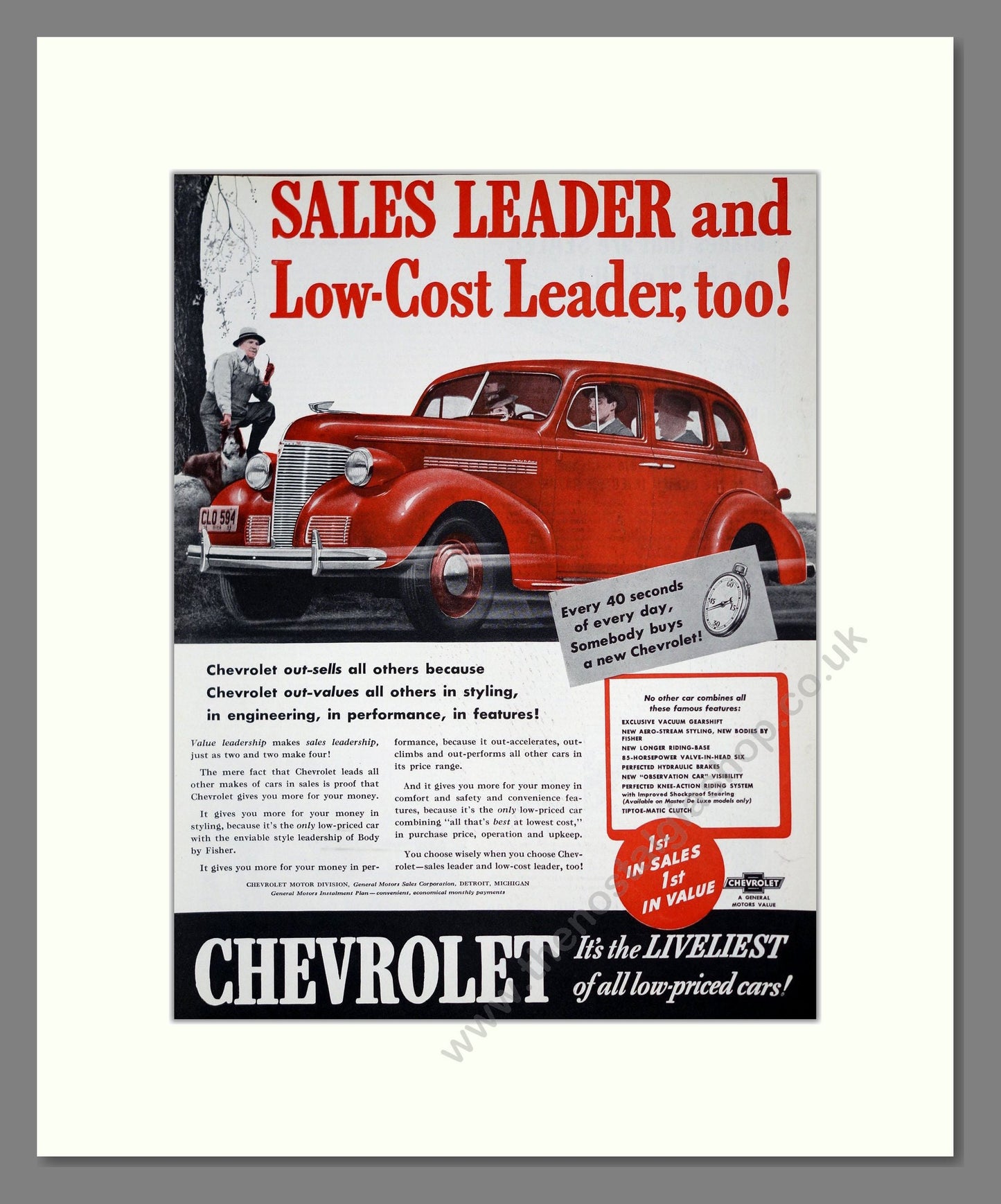 Chevrolet - Sales Leader. Vintage Advert 1939 (ref AD303267)