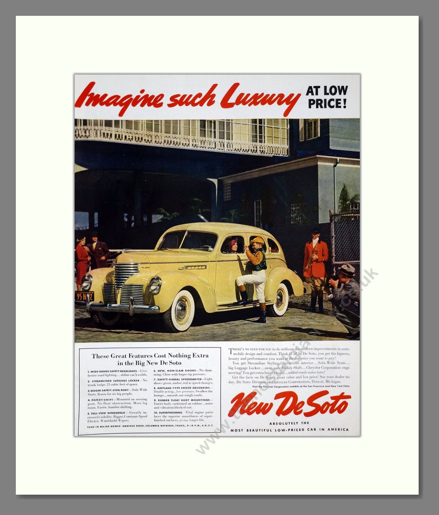 De Soto - Imagine Such Luxury. Vintage Advert 1939 (ref AD303276)