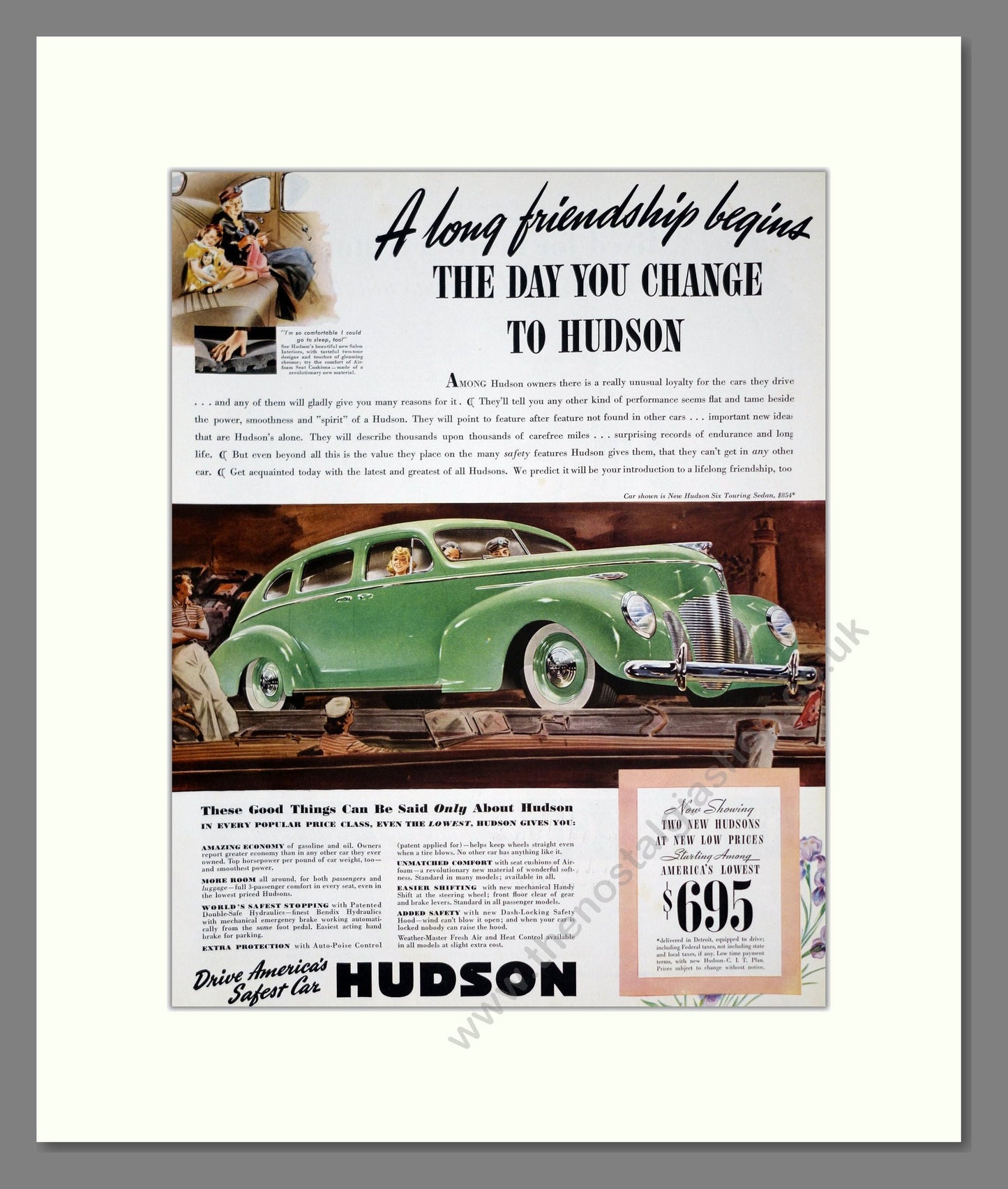 Hudson - A Long Friendship Begins. Vintage Advert 1939 (ref AD303277)