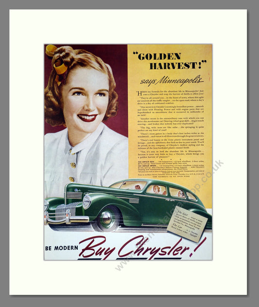 Chrysler - Golden Harvest. Vintage Advert 1939 (ref AD303279)