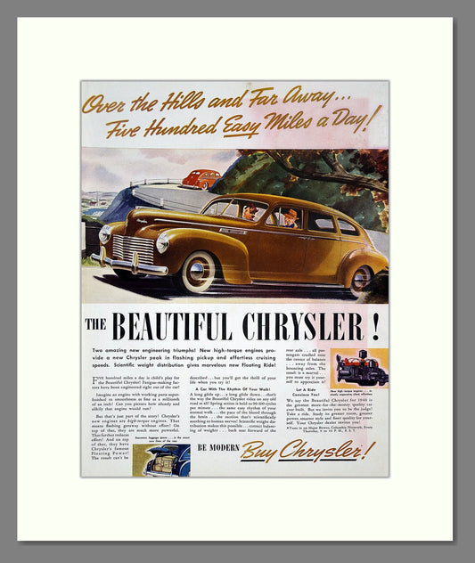 Chrysler - Five Hundred Easy Miles A Day. Vintage Advert 1939 (ref AD303282)