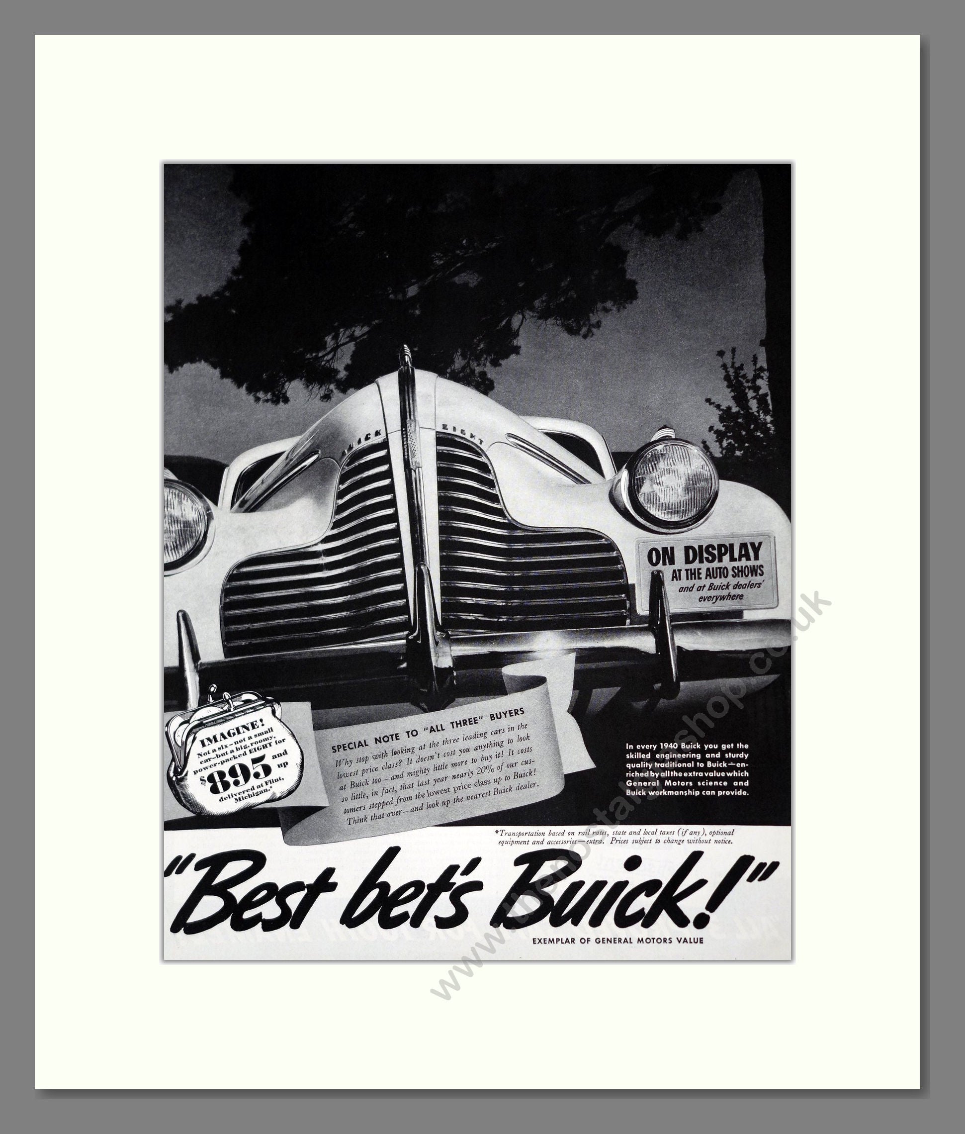 Buick - Best Bet's Buick. Vintage Advert 1939 (ref AD303288)