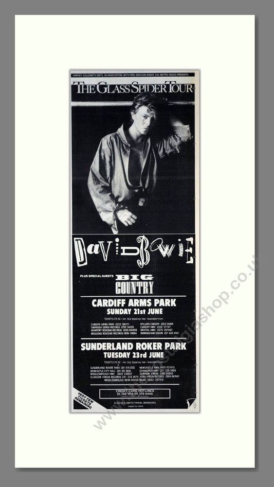 David Bowie Glass Spider Tour. Vintage Advert 1987 (ref AD201379)