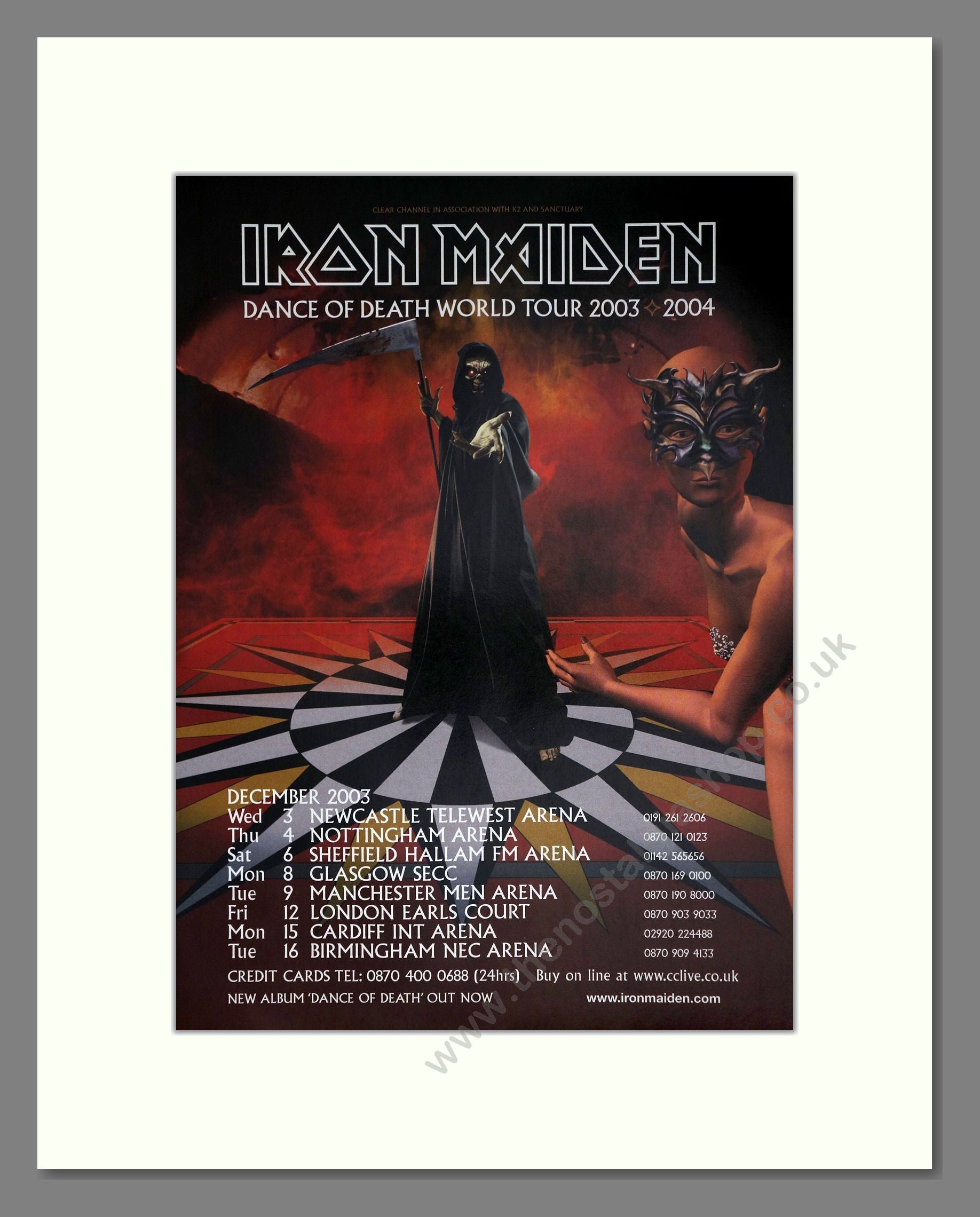 Iron Maiden - Dance Of Death Tour. Vintage Advert 2003 (ref AD63373)