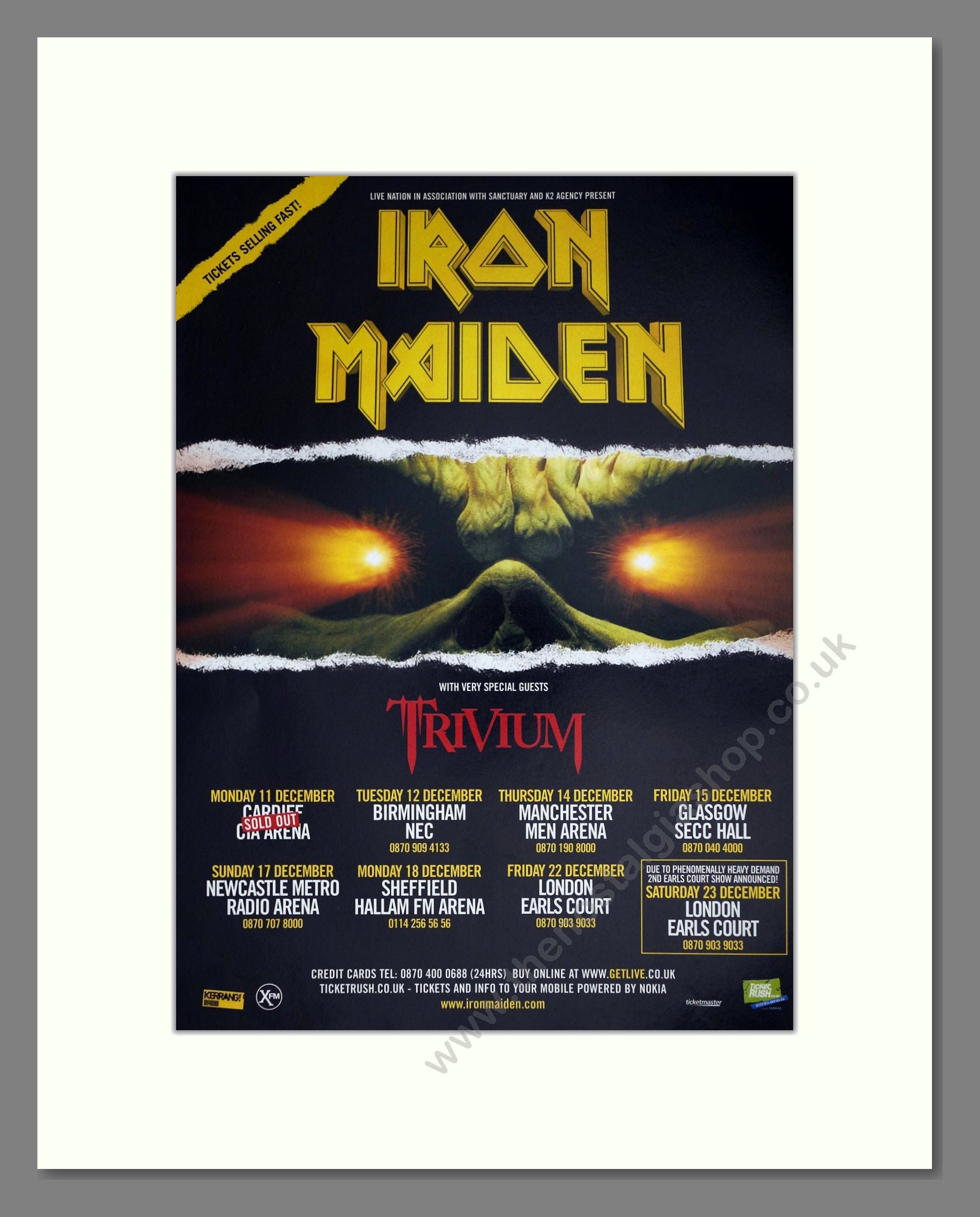 Iron Maiden - UK Tour. Vintage Advert 2006 (ref AD63377)