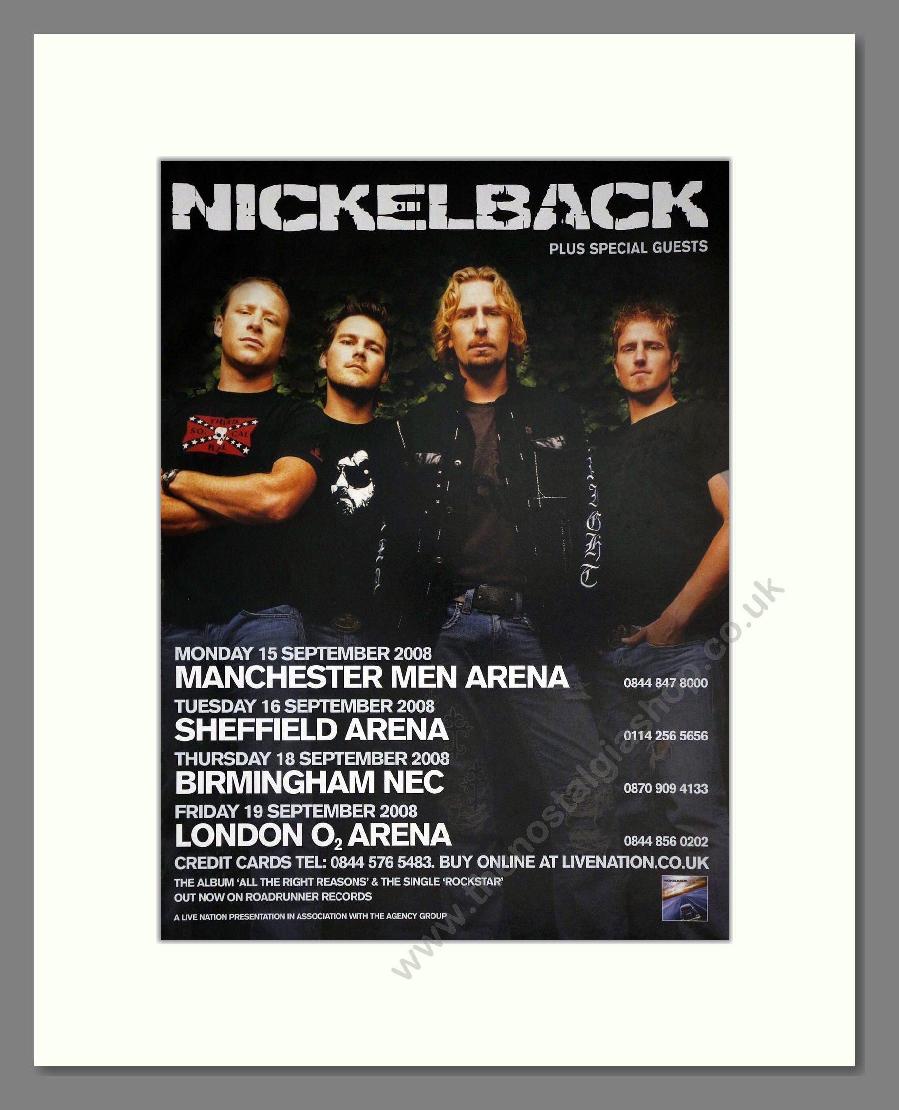 Nickelback - UK Tour. Vintage Advert 2008 (ref AD63390)