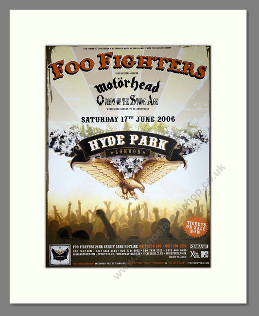 Foo Fighters - Hyde Park Festival. Vintage Advert 2006 (ref AD63393)