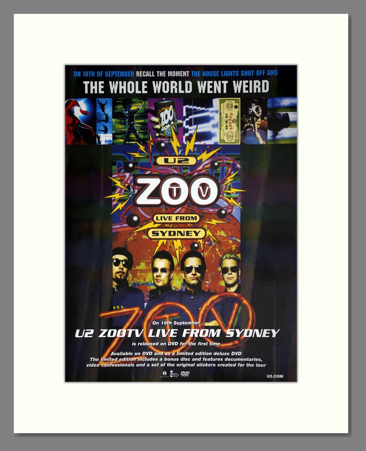 U2 - Zoo In Sydney. Vintage Advert 2006 (ref AD63397)