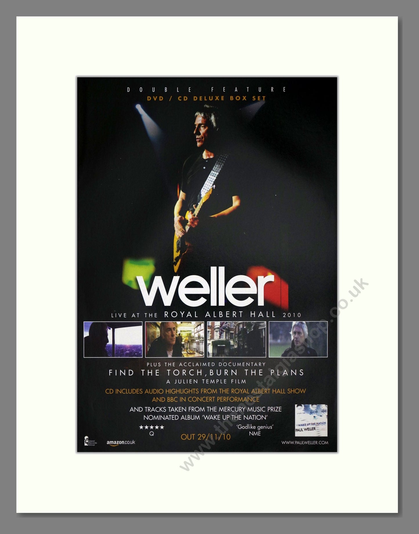 Paul Weller - Live At The Albert Hall. Vintage Advert 2010 (ref AD63419)