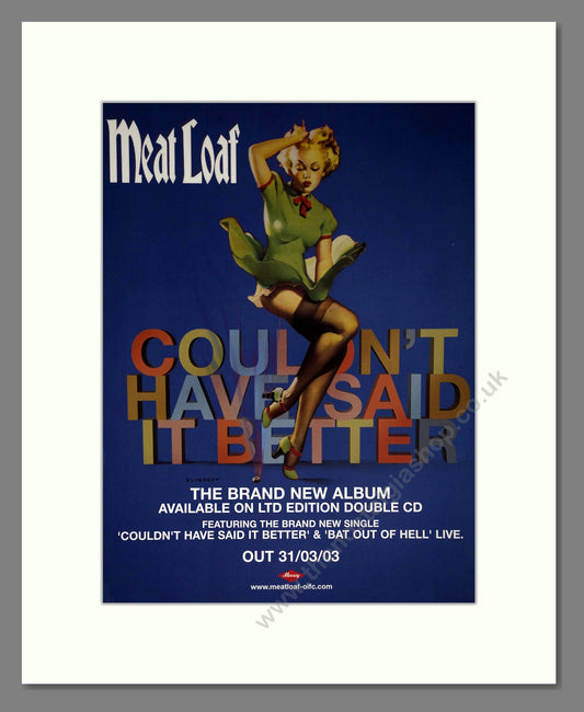 Meat Loaf - Couldn't Have Said It Better. Vintage Advert 2003 (ref AD63432)